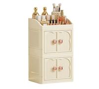 Rangement pour Organisateur De Maquillage - Porte-Parfum | Organisateur De Coiffeuse À Trois Niveaux, Housse Anti-poussière, Support Cosmétique pour Évier De Salle De Bain pour Femmes, Blanc - Design