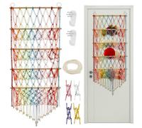Rangement pour peluches à 4 couches, 130 x 52 cm, grand hamac pour doudous, filet peu encombrant pour peluches, rangement décoratif à suspendre, pour chambre d'enfant, salon, chambre à coucher