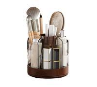 Rangement Pour Pinceaux De Maquillage - Organisateur Rotatif En Acrylique, Support Cosmétique Transparent, Récipient Rotatif À 360 Degrés À Six Fentes Pour Vanité, Salle De Bain, Chambre À Coucher, Bu