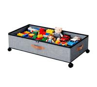 Rangement Pour Sous Le Lit - Organiseur De 72 L Avec Roulettes, Boîte À Roulettes En Tissu Oxford, Grand Récipient Anti-poussière Avec Couvercle Pour Un Accès Facile | Poubelle Sous Le Lit Pour Chauss