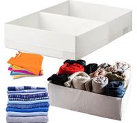 Rangement pour sous-vêtements et chaussettes avec séparateur blanc