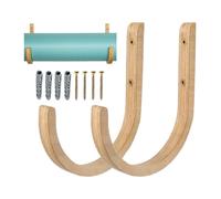 Rangement pour tapis de yoga | 2 pièces en bois avec vis de montage, support mural pour tapis de yoga, étagère de rangement, pour équipement d'entraînement, accessoires de fitness, bandes de