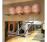 Rangement pour Tapis de Yoga Support Mural en Métal pour Ballon de Yoga, Rangement pour Ballons D'exercice pour Gros Ballons, Support pour Ballon de Yoga pour Studio de Yoga, Support Réglable pour Bal