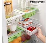 InnovaGoods - Tiroirs Réglables pour Réfrigérateur Friwer, Optimisation Espace, Installation Facile, Lavable, Orifices de Ventilation, Polyvalent, Vert/Blanc, 20-28cm, Polypropylène