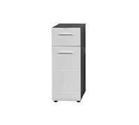 trendteam smart living Armoire de Toilette avec Beaucoup d'espace d'rangement, Line, 30 x 80 x 31 cm, Blanc Brillant Sardegna Argent Fumée