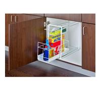 Wenko Tablettes coulissantes cuisine 2767010100 – 2 compartiments, 47,5×24×28 cm – Blanc