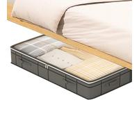Rangement sous le lit | Boîtes de rangement de 90 litres pour vêtements sous le lit, organiseur, tiroir, avec couvercle transparent, pour chambre à coucher, penderie, chambre d'étudiant, appartement