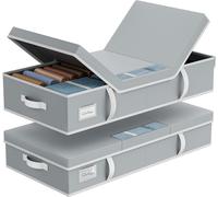 Rangement Sous Lit Grande Capacité avec Fenêtre Transparente gris Vendos85