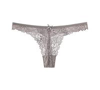 Rangement Sous-vêtements Femmes 1 pièce Culotte Rose Dentelle Fleur Nœud Retour Culotte Transparent Sous-vêtements Confort Sans Couture Taille Basse Slips Lingerie Lenceria Tanga ML Lingerie (Gris, M)