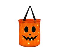 Rangement sur le thème d'Halloween avec lumières LED intégrées et batterie pour organisation festive des textiles de maison (doré, 26 x 25 cm)