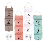 Rangement Suspendu 4 Pièces, Organisateur Mural en Tissu pour Porte, Chambre à Coucher, Salle De Bain, Bureau, Cuisine et Bébé