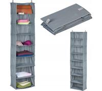 Rangement suspendu pliable Relaxday, 8 compartiments, gris élégant, idéal pour garder votre garde-robe en ordre !