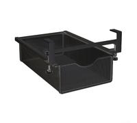 Rangement Suspendu pour sous Table avec Tiroir pour Cuisine et Bureau - Organisateur pour robuste à Panier Coulissant Gain de Place ou (Black)