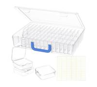 Rangement Transparent À 60 Compartiments Avec Séparateurs Sécurisés Base Et Étiquettes Étanches Pour Outils D'artisanat De Perles Organisateurs De Fournitures D'artisanat Portables Avec Autocollants