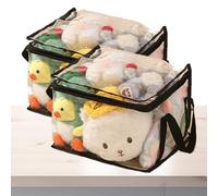 rangementpour jouets en peluche - Organiseur transparent 32 x 24 x 25 cm, sacs transparents en PVC, rangementrectangulaire pour jouets avec fermeture éclair | Conteneurs portables pour blocs de cons