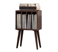 Rangements CD/DVD Support de tourne-disque, meuble de rangement for disques vinyles, support de platine avec 4 compartiments et pieds en bois, table de rangement for présentoir en vinyle for chambre à