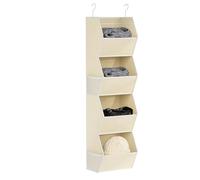 Rangements et organiseurs pour placard | Étagère Pliable à 4 Niveaux Gain de Place - Organiseur de placard à étagères avec poches latérales,Pour jouets, chaussures, serviettes, chapeaux, vêtements, ma