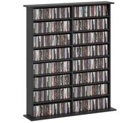 Rangements pour CD et DVD - HOMCOM - 16 compartiments et 12 étagères réglables - capacité max. 720 CD/396 DVD et Blu-ray - noir