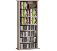 Rangements pour CD et DVD - HOMCOM - 8 compartiments et 6 étagères réglables - capacité max. 360 CD/185 DVD et Blu-ray - naturel