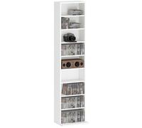 HOMCOM Rangements pour CD et DVD 260 CD/120 DVD 33 x 24 x 140 cm Blanc