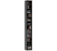Rangements pour CD et DVD - HOMCOM - meuble colonne de rangement - 12 compartiments - capacité max. 204 CD - 21x20x175cm - noir