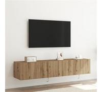 Rangements TV vidaXL avec lumières LED 2 pcs Chêne Artisan 80x35x31 cm