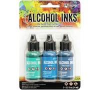 Ranger Alcohol Ink 3 Pack Teal/Blue Encre à l'alcool Tim Holtz, Bleu, Taille unique