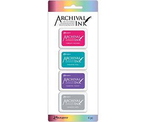 Ranger d'archivage Mini kit de tampons encreurs 4, Multicolore