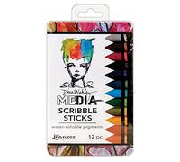 Ranger Dina Wakley Media Lot de 12 bâtons de gribouillage, Matériau synthétique, Multicolore, 20,8 x 11,8 x 1,5 cm