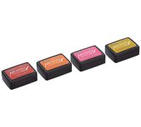 Ranger Ink Distress Archival kit d'encre 1 - Framboise cueillie/Porte de Grange/Confiture épicée/Ambre fossilisée, Plastique, Coloris Assortis, 4 Mini Pads