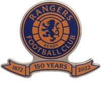 Rangers FC - Armoiries - Badge "150 Years" - Métal, Alliage TA9491 (Taille unique) (Bleu/Jaune)