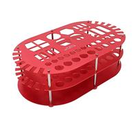 Rangeur de Bureau en Alliage d'Aluminium, Support d'Organisation d'Outils à 2 Niveaux avec 42 Emplacements pour Tournevis Clés Stylos, Design Détachable pour Usage Flexible, Base S (R783R rouge)