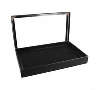 Rangez efficacement vos bagues dans cette élégante vitrine à bijoux à 100 emplacements avec housse de protection (noir)