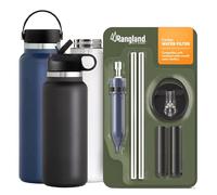 Rangland FT052X Système de filtre universel conçu pour les bouteilles d'eau HydroFlask, IronFlask et ThermoFlask à large goulot, couvercle sport, pailles de rechange et cartouches activées au charbon