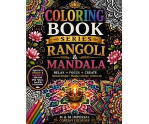 Rangoli & Mandala Coloring Book for Adults: A Therapeutic Coloring Book Featuring Elegant Rangoli Art, Sacred Mandalas, Geometric Patterns & Floral ... Stress Relief | Great Gift for Women & Men