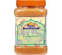 Rani Punjabi Shakkar (Gur Jaggery Poudre) Sucre De Canne Brut Indien Non Raffiné 17.5oz (1.1lbs) 500g Bocal en PET ~ Gluten Amical | Végétalien | Non OGM | Origine Indienne
