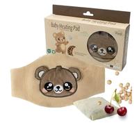 RANJI - Bouillotte Bébé Anti Colique à Noyaux de Cerise - Ceinture Chauffante Micro-ondes OEKO-TEX & Coton Bio GOTS pour Coliques du Nourrisson (Ourson)