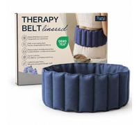 RANJI - Bouillotte Ceinture Micro-Onde en Graines de Lin, Coussin Chauffant Dos et Ventre, Utilisation Chaude ou Froide, Ajustable 102 x 17 cm, Tissu OEKO-TEX (Bleu)