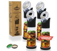 Ranji - Décapsuleur avec Récipient Intégré - Collecte Facile des Capsules | Décapsuleur Bière Original et Écologique | Idée Cadeau | Fête des Pères (x4)