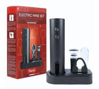Ranji - Kit Tire Bouchon Électrique Rechargeable USB-C, Coffret Ouvre Bouteille Électrique Automatique avec Coupe Capsule, Bec Verseur, Bouchon de Conservation et Support, Cadeau Amateur de Vin