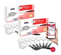 Ranji - Lot de 16 Mini Passoires - Épuisettes pour Fondue Chinoise - Écumoire Friture, Cuillère Bubble Tea, Petite Passoire Cuisine - Parfait pour Fondue Chinoise, Chocolat, Savoyarde et Repas Festifs