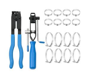 RANJI - Pince Collier Cardan avec 16 Colliers Inox - Kit Pince à Collier Soufflet de Cardan Professionnel, Outil de Serrage et Coupe, pour Durite, Échappement, Réparation Automobile