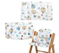 RANJIMA Coussin Chaise Haute Bébé Compatible Stokke Tripp Trapp - Coussin siège Rembourré Universel, Housse Confortable Antidérapante Lavable, Installation Facile, Entretien Rapide Design Moderne