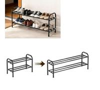 RANJIMA Étagère à Chaussures 2 Niveaux, étagère de Rangement pour Chaussures Empilable et Réglable, Rangement Chaussure pour 4-8 Paires de Shoes Shoe Rack pour Entrée, Placard, Salon, Chambre,Dressing