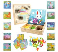 RANJIMA Jeu de Mosaïque Enfichable, Kit de Bricolage en Mosaïque pour Enfants, Jeu de mosaïque Enfant 2 3 4 Ans, Panneau Perforé Avec 240 Perles Enfichables, Idée Cadeau pour Enfant, Fille Garçon