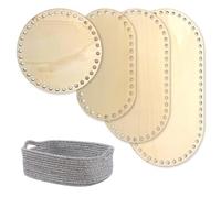RANJIMA Kit de bricolage Lot de 4 bases en bois naturel pour crochet, 4 tailles, pour le tressage de paniers, pour le bricolage, pour les adultes, ART_CRAFT_KIT, non pliable
