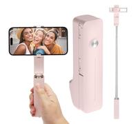 RANJIMA Mini perche à selfie portable Bluetooth avec télécommande, support rotatif à 360°, 72 cm, extensible pour iPhone/Samsung/Huawei/smartphone (rose)