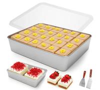 RANJIMA Moule à gâteau, en Acier Inoxydable Teglia in Acciaio inox con Coperchio Ermetico 2 Spatole per Dolci Teglia Rettangolare per Cuocere Arrostire lavabile in lavastoviglie per Torte Brownies