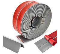 RANJIMA Plinthe souple autocollante - Protection des bords - En silicone PVC imperméable - Flexible - Pour portes, fenêtres, murs (gris, 20 mm x 20 mm x 8 m)