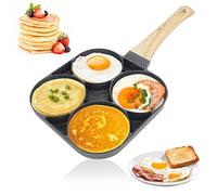 RANJIMA Poele a Pancakes Induction Poêle à 4 Emplacements,Poele Pancakes Antiadhésive en Aluminium Poêle à Omelette pour Petit-déjeuner Oeuf Au Plat Hamburger Crêpes,pour Cuisinière à Gaz et Induction